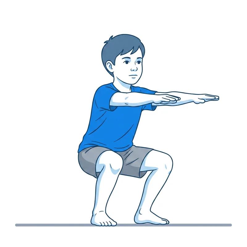 Heel-down squat (heels-down squat)