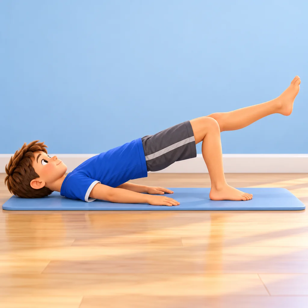 Illustration: Bridge with one knee straight