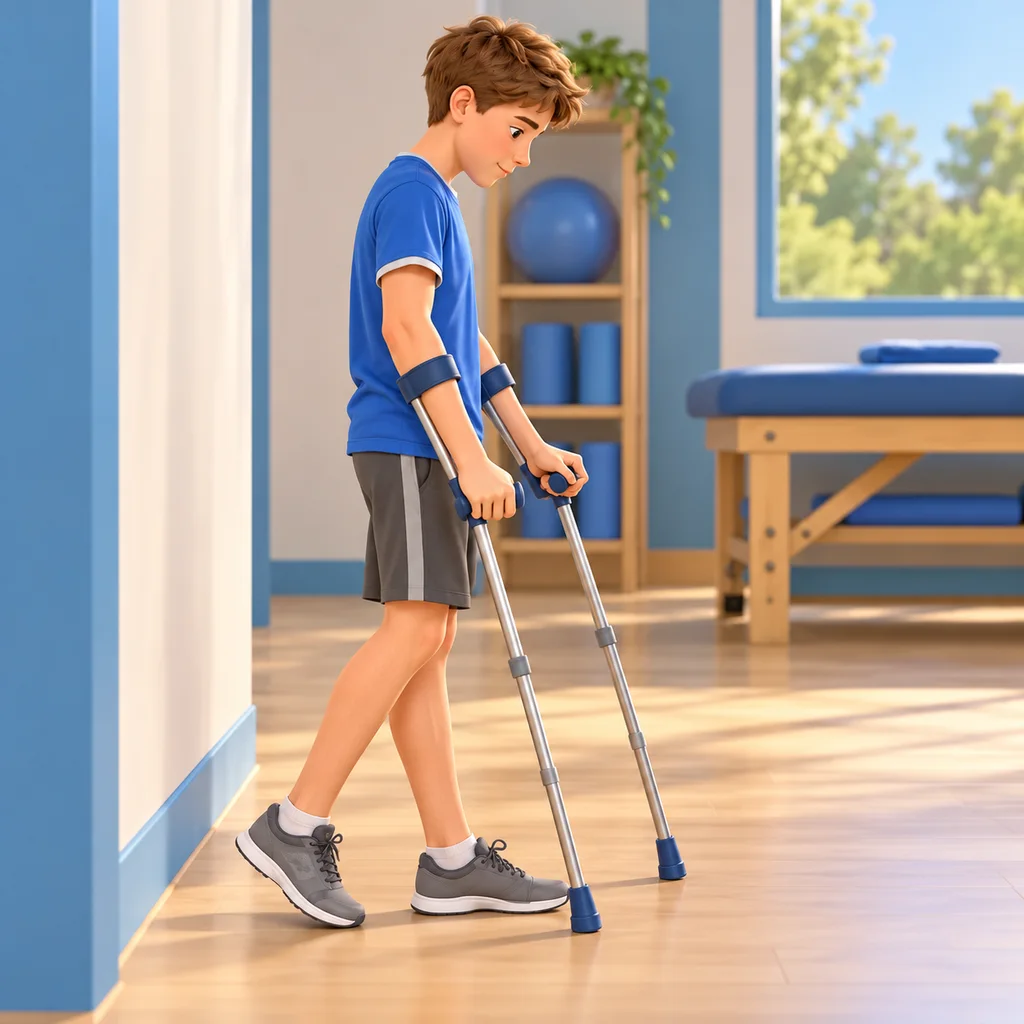 Walking with crutches and prescribed foot contact