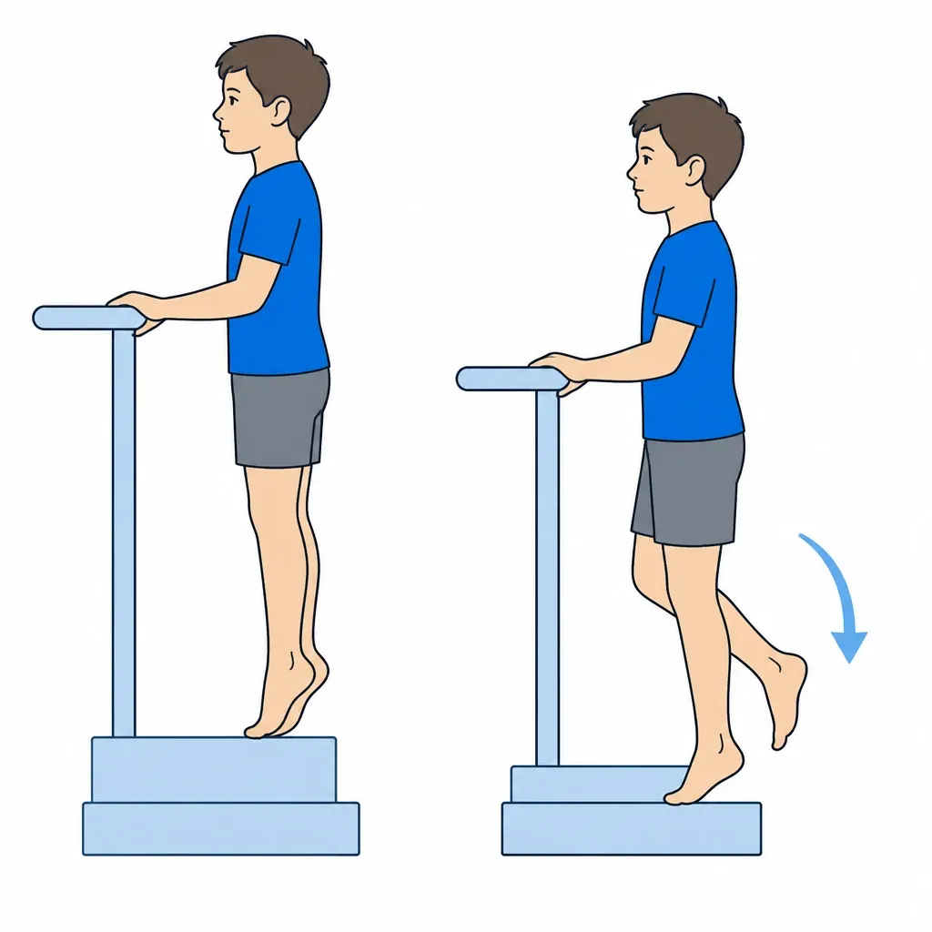 Calf raises eccentrici sul gradino