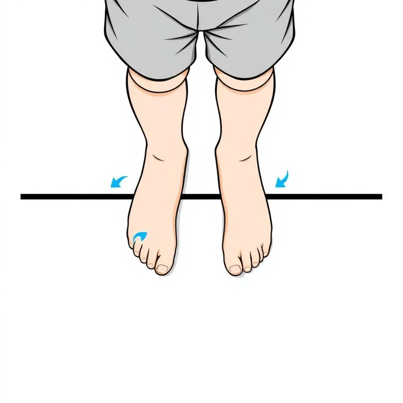 Walking with toes slightly turned out
