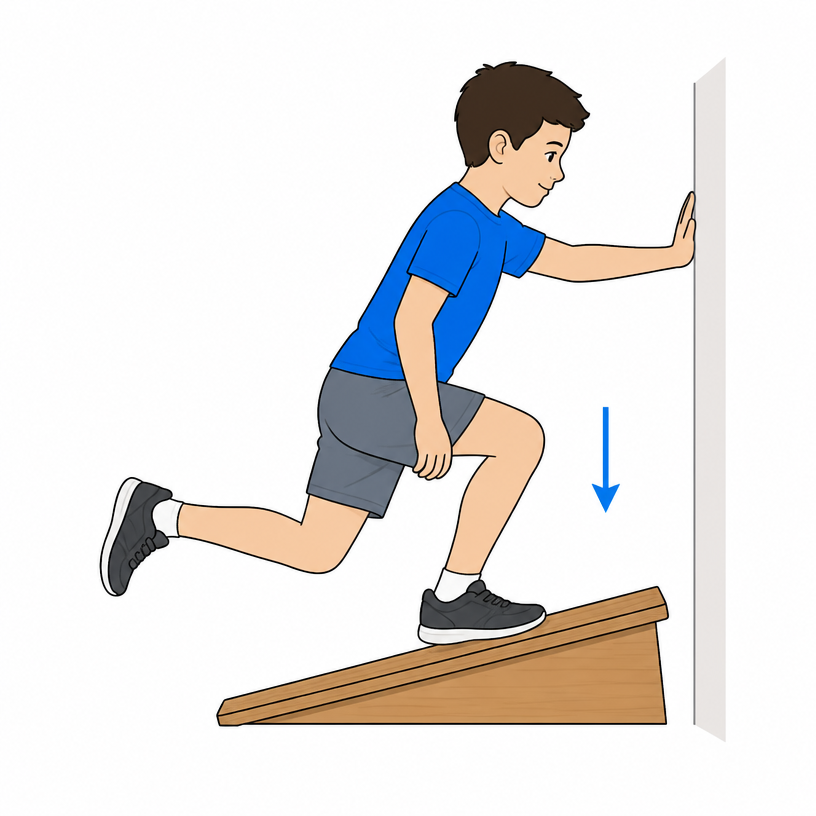 Squat monopodalico su piano inclinato (eccentrico)
