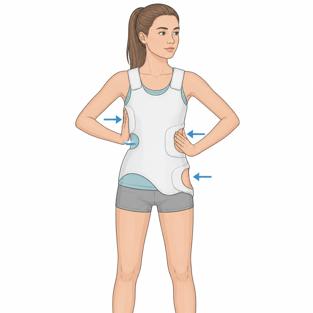 Isometric exercises in the brace