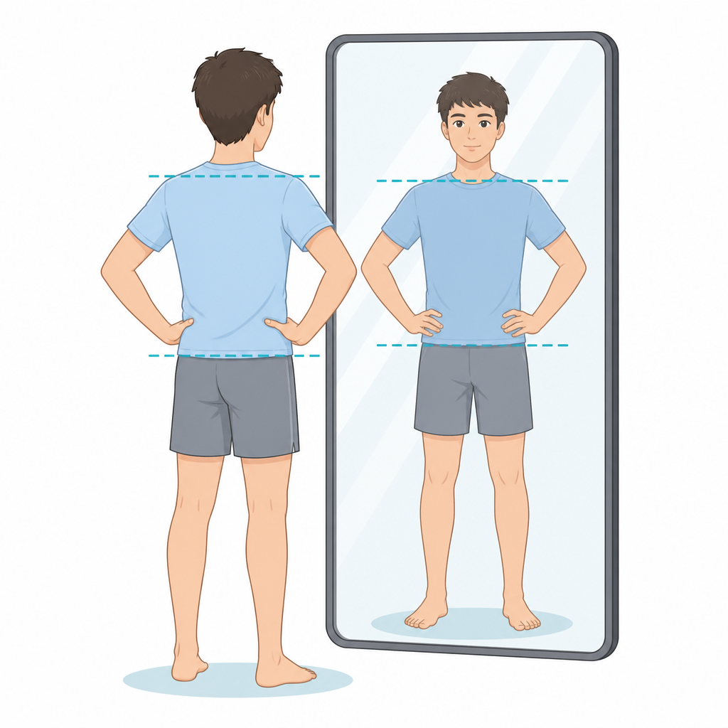 Pelvic levelling in the mirror