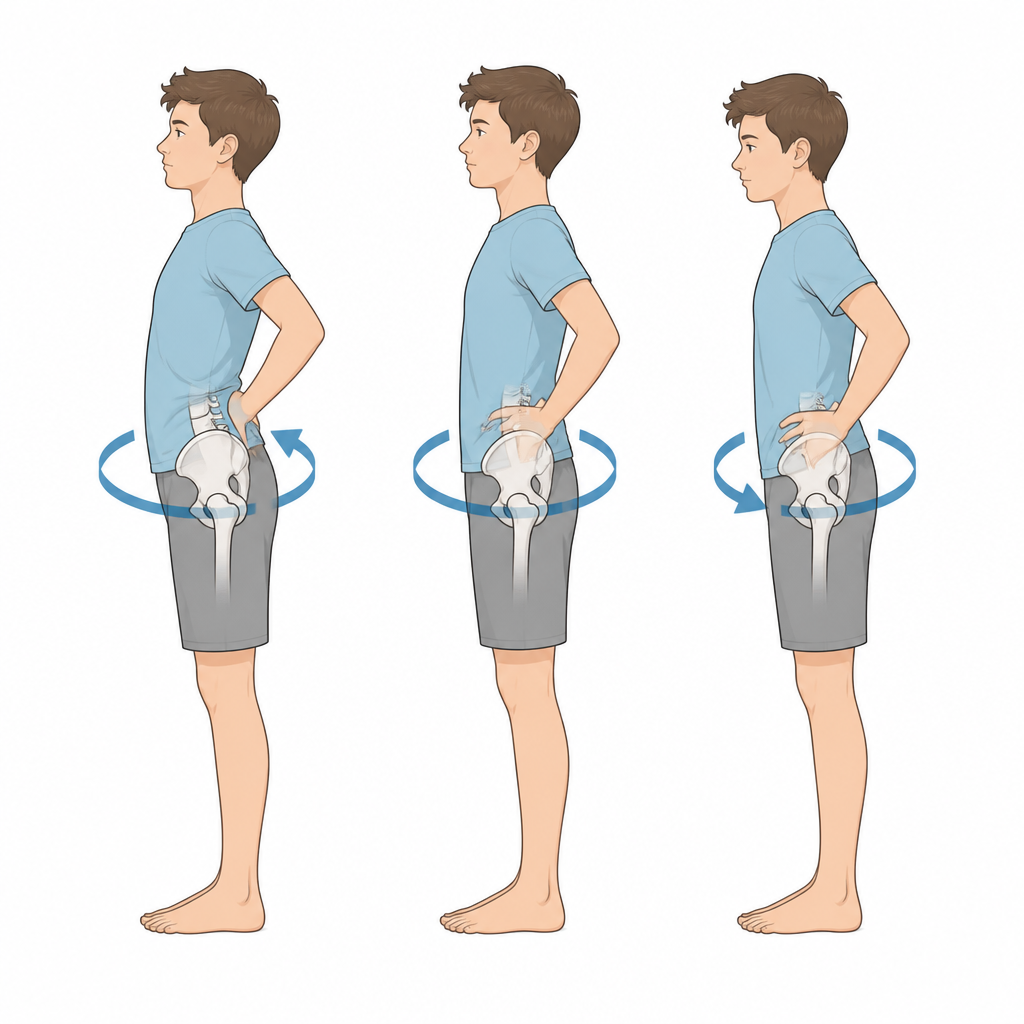Standing pelvic clock (finding neutral)