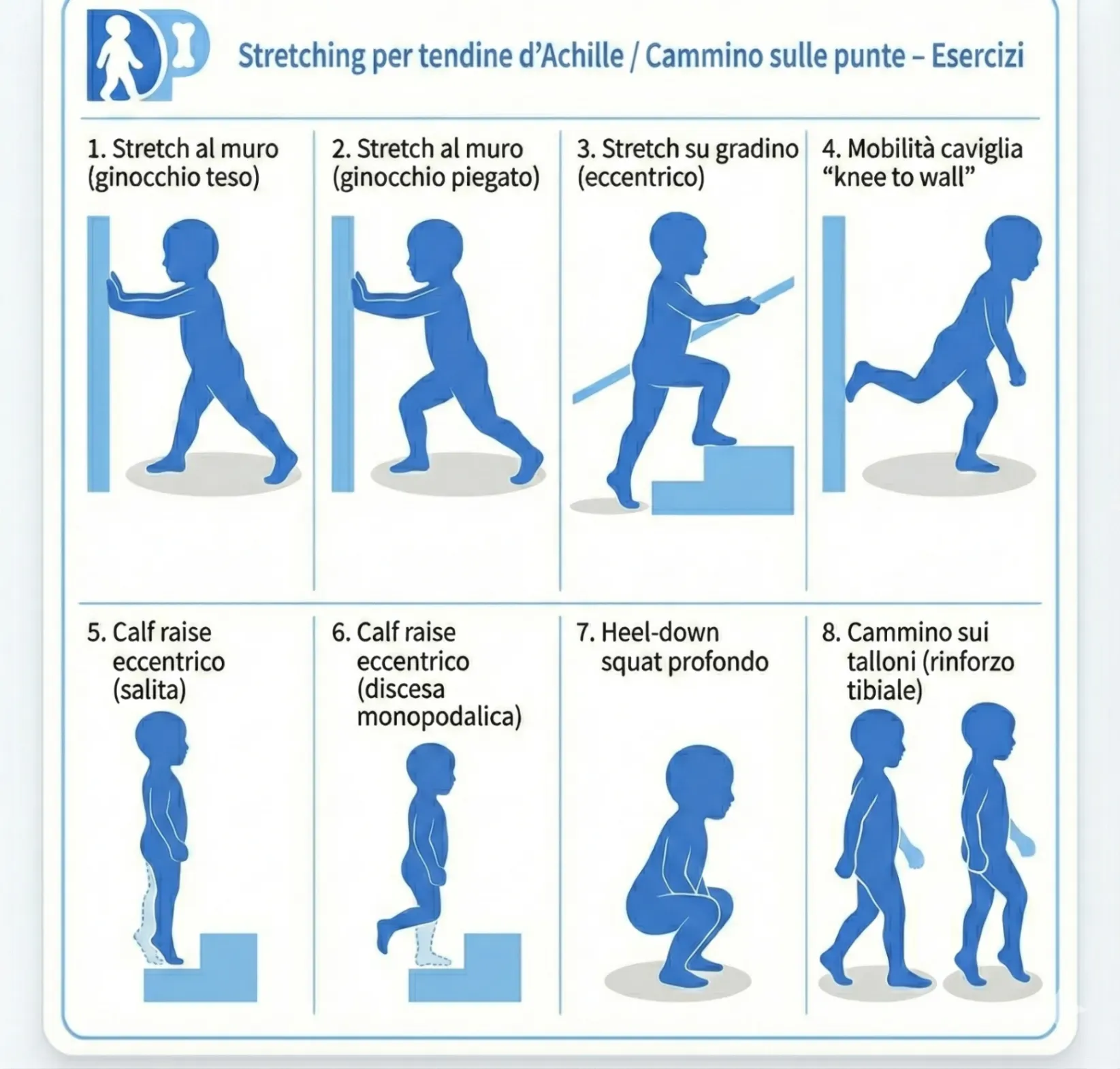 Scheda esercizi per Brevità del tendine d'Achille
