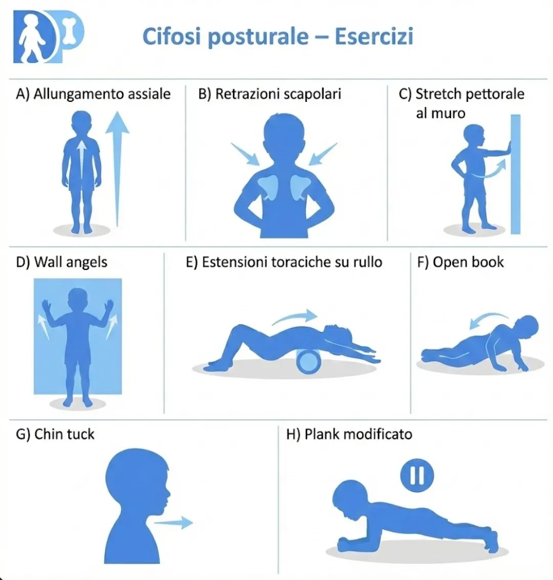 Scheda esercizi per Cifosi posturale / dorso curvo