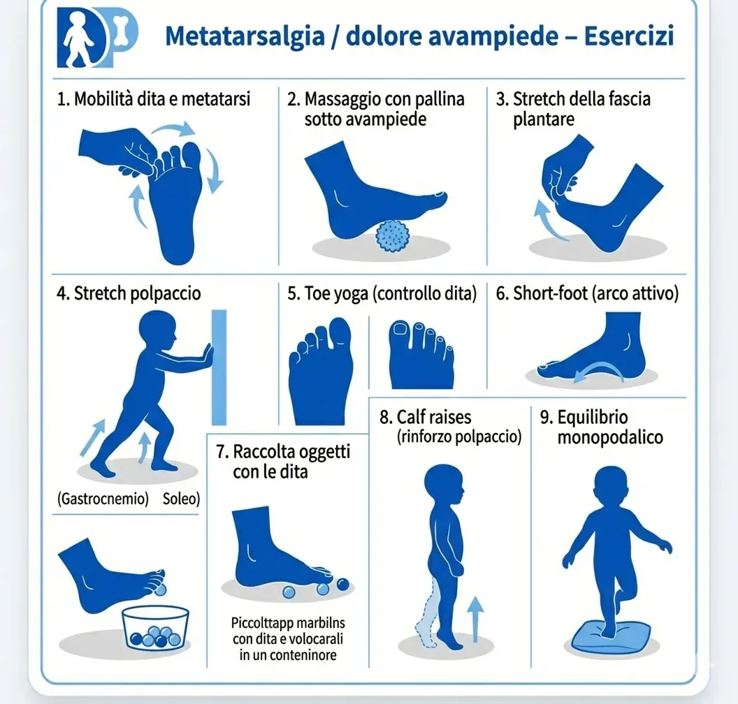 Scheda esercizi per Metatarsalgia / dolore avampiede