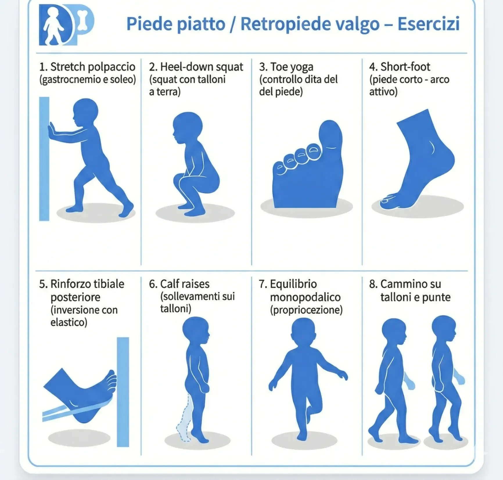 Scheda esercizi per Piede piatto sintomatico / retropiede valgo