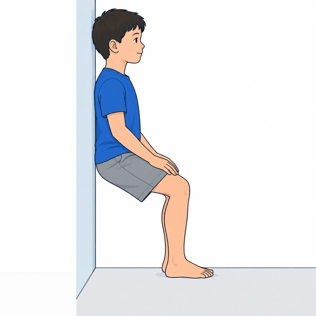 Partial wall squat (wall sit)