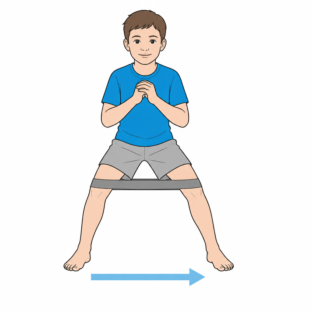 Gluteus medius strengthening (clamshell and side-steps)