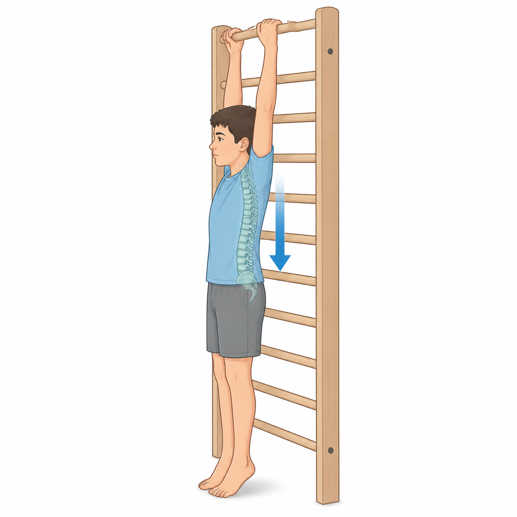Wall-bar suspension self-elongation
