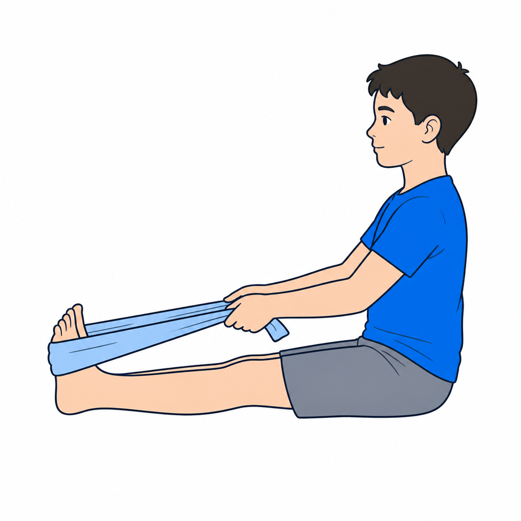 Stretching statico con cintura (mobilizzazione passiva)