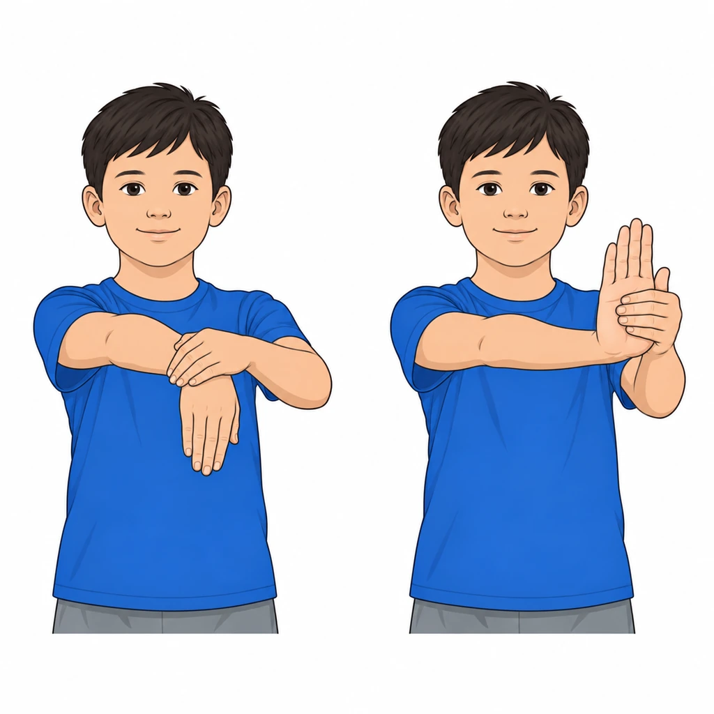 Gentle wrist flexor and extensor stretching